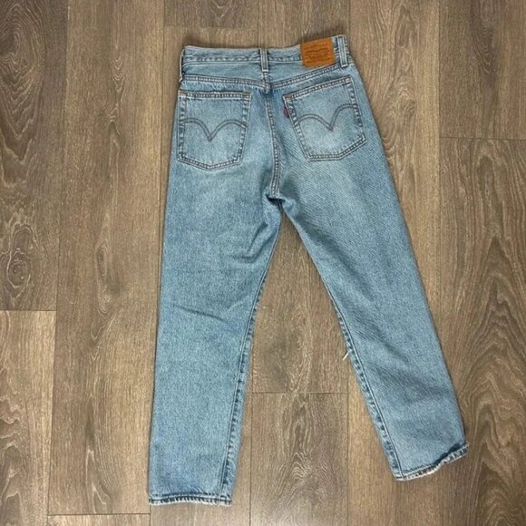 Levi's Wedgie Straight Fit Jeans Authentically Yours Medium Wash High Rise Denim - Picture 13 of 15